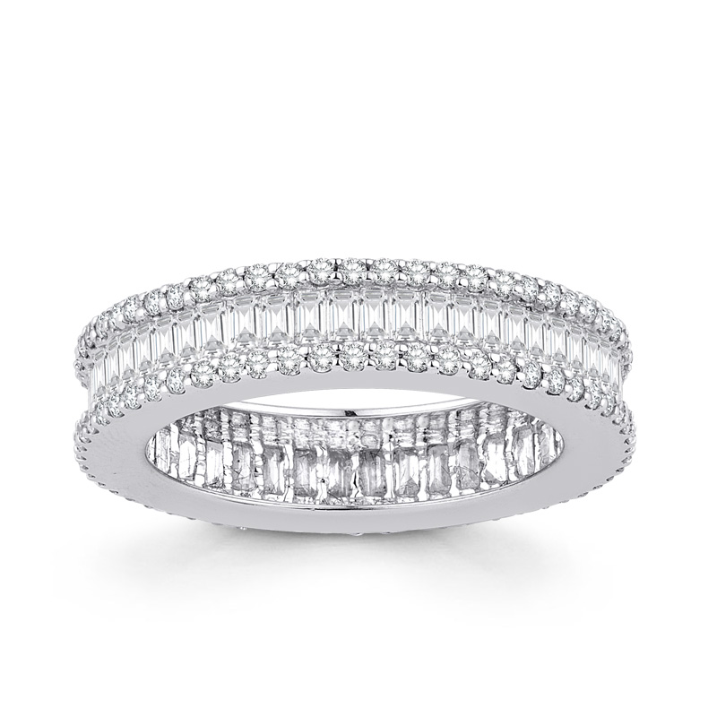 1.35 Karat F Renk Pırlanta Baget Tamtur Yüzük