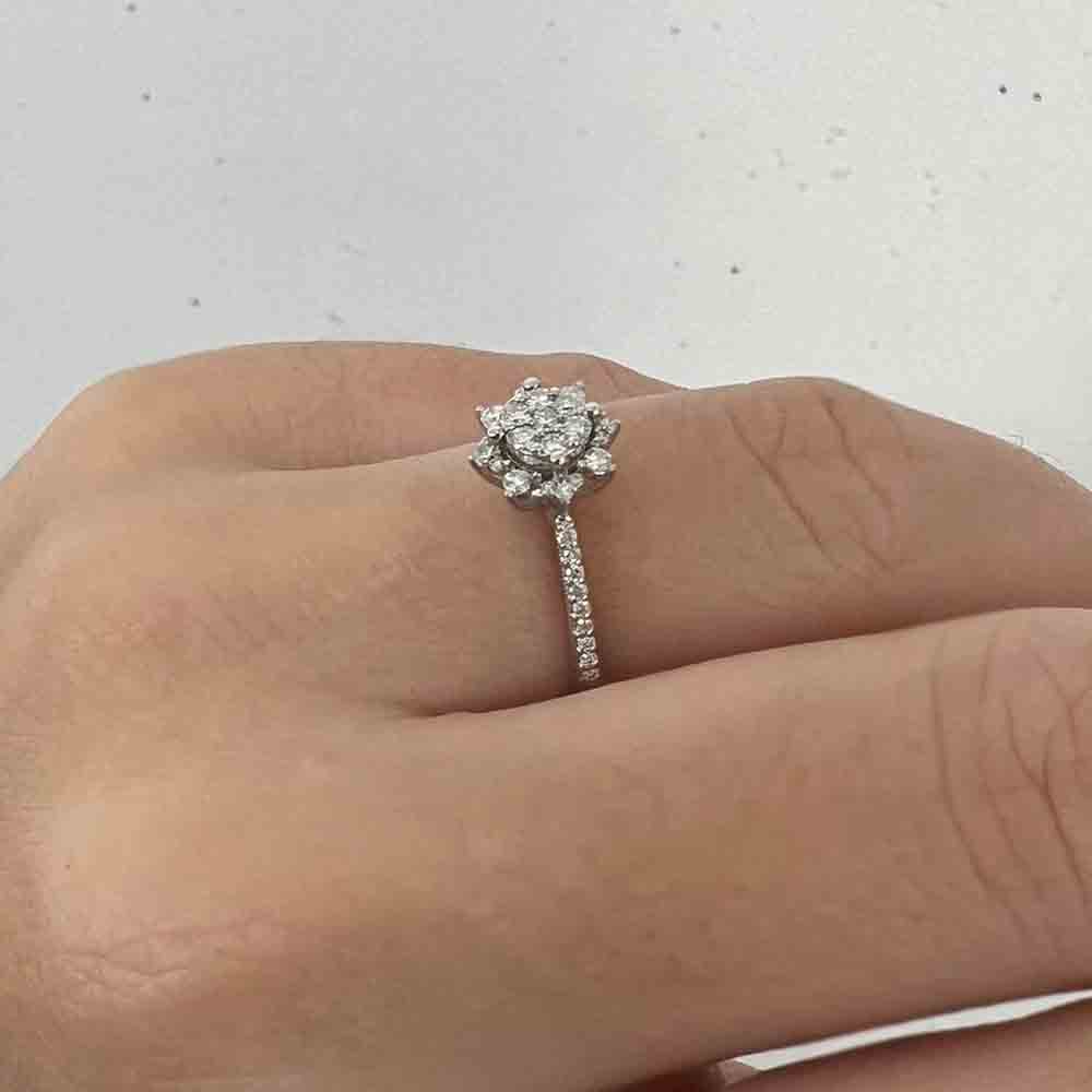 0.30 Karat Pırlanta Lotus Çiçeği Yüzük