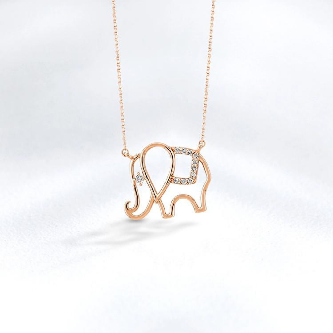 0,08 Karat Fil Pırlanta Kolye