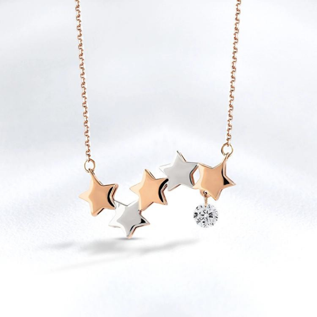 0,08 Karat Yıldız Pırlanta Kolye