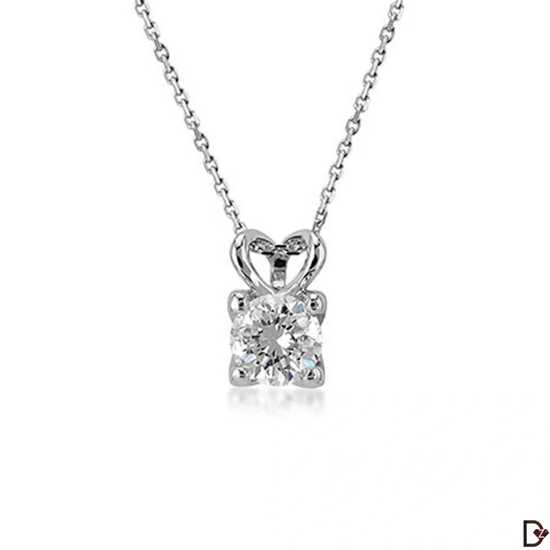 0,16 Karat Pırlanta Tektaş Kolye Kalp