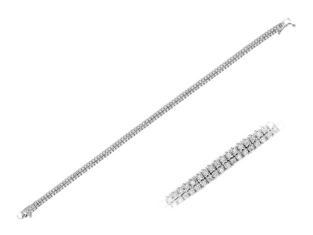 3.85 Karat F Renk Pırlanta Çift Sıra Suyolu Bileklik