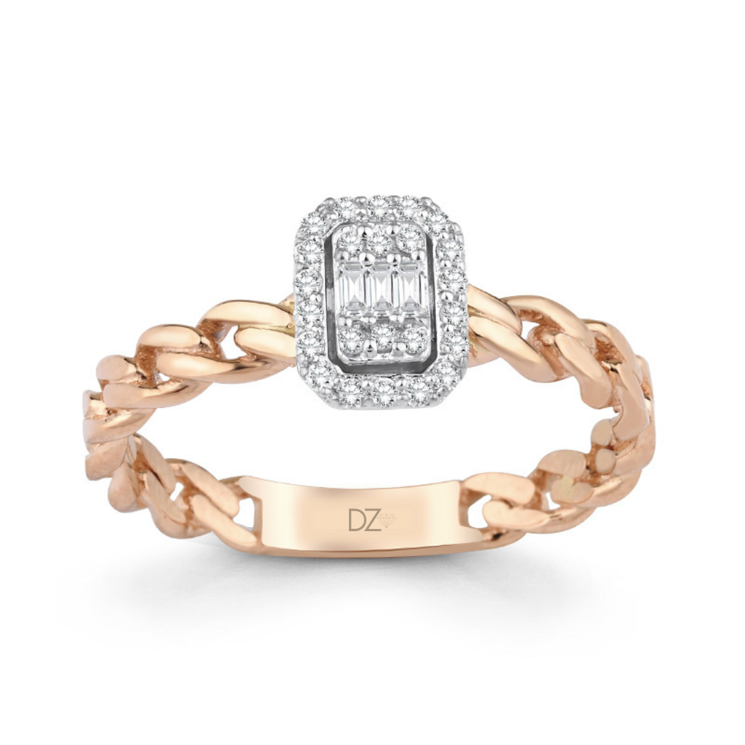 0.22 Karat  Pırlanta Baget Yüzük