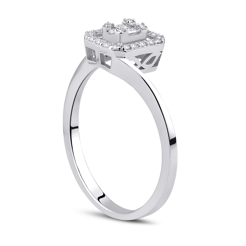 0.17 Karat Pırlanta Baget Yüzük