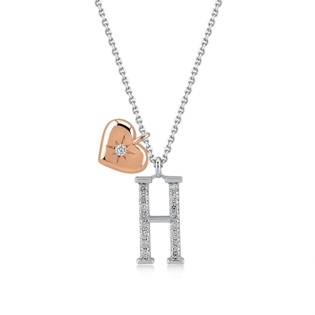 H Harfi Pırlanta Kolye