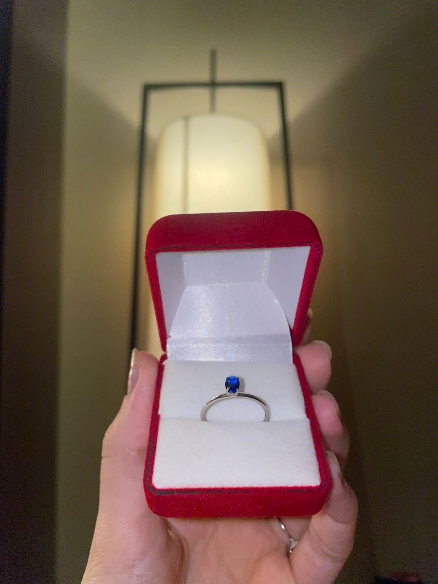 8 ayar Safir Topaz Minimal Yüzük